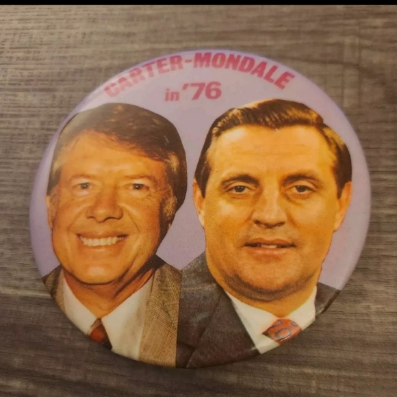 Other - Vintage 1976 Carter Mondale 4" Pin Button Election Presidential Large